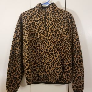 Animal Print Fleece Pullover Medium